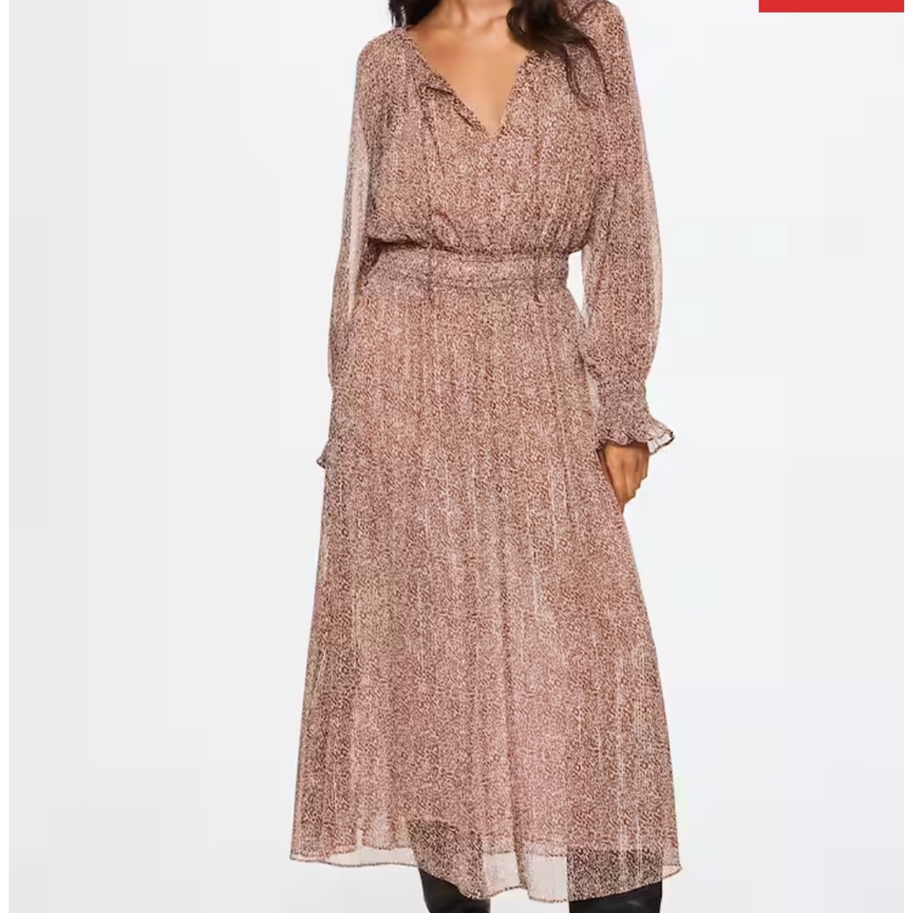 MANGO MNG womans Animal print midi dress size 12 M